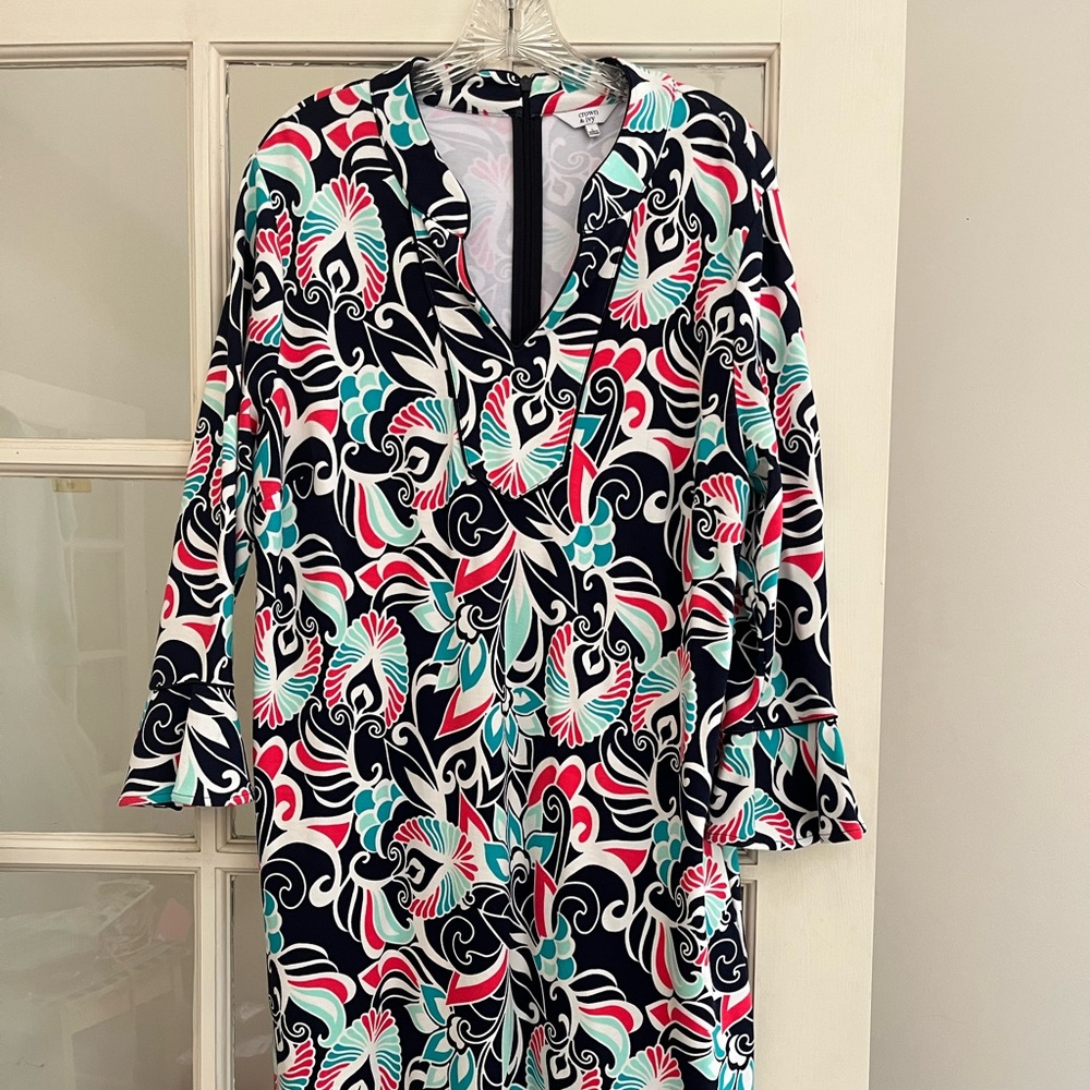 Crown & Ivy Sz Large 3/4 Sleeve Tank Dress